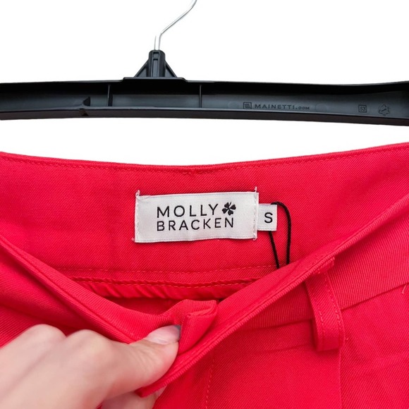 Molly Bracken High Rise Wide Leg Trouser Red Pants Size Medium - Picture 12 of 12